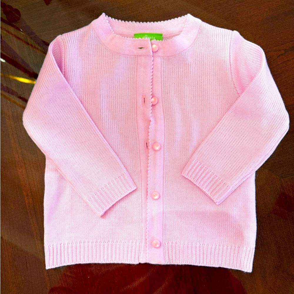 Pink knit cardigan